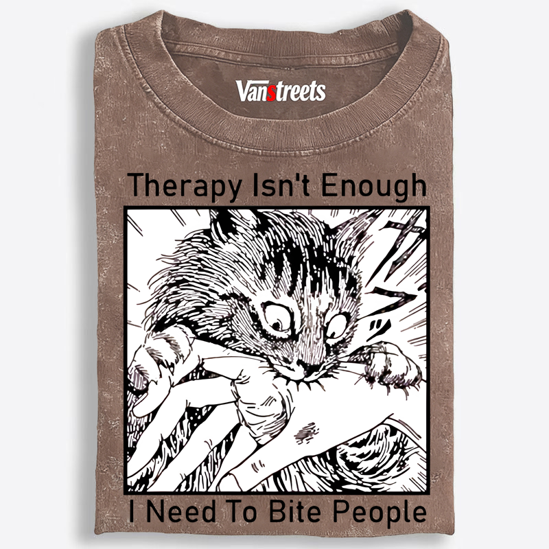 Bite Therapy Retro Washed T-Shirt | 100% Cotton | Streetwear Essential