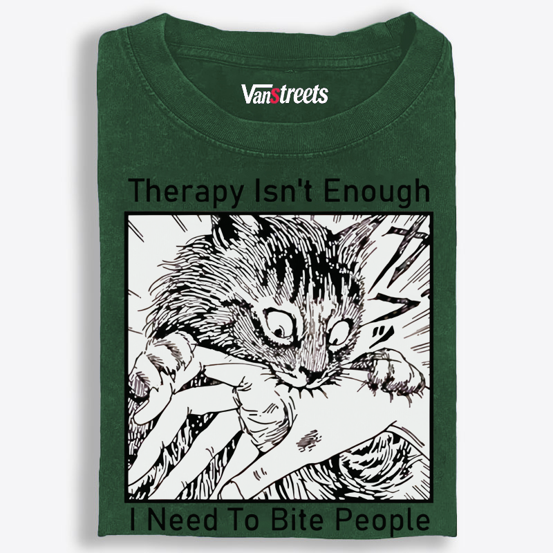 Bite Therapy Retro Washed T-Shirt | 100% Cotton | Streetwear Essential