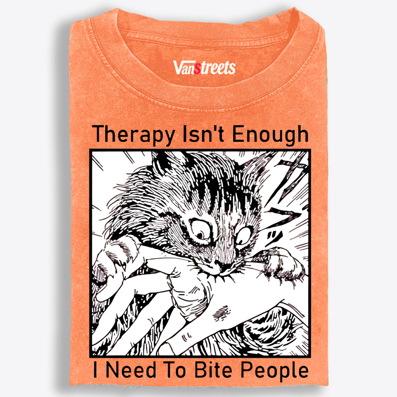 Bite Therapy Retro Washed T-Shirt | 100% Cotton | Streetwear Essential