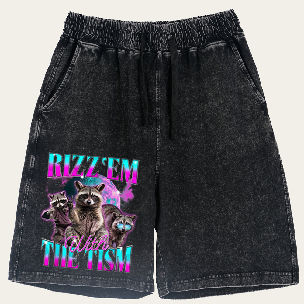 RIZZ ’EM WITH THE TISM Retro Washed Shorts