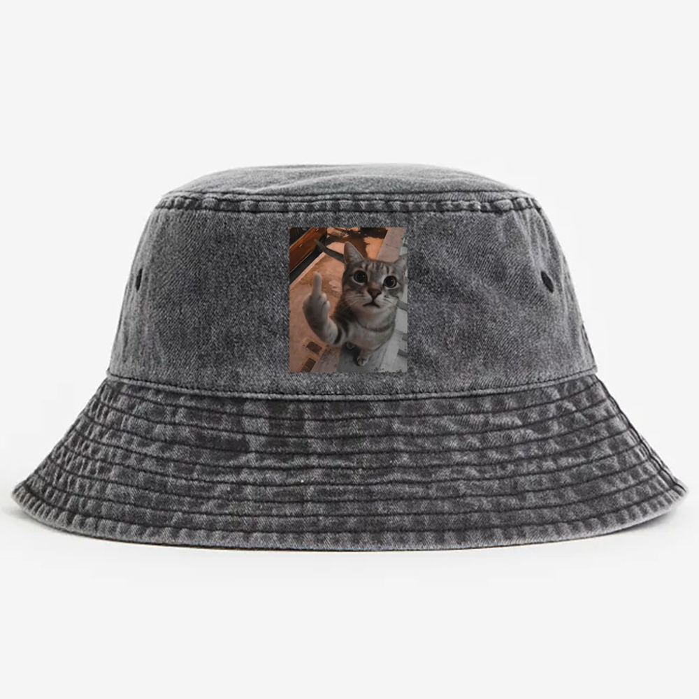 Cat's Unapologetic Vintage Salute Vintage Washed Bucket Hat