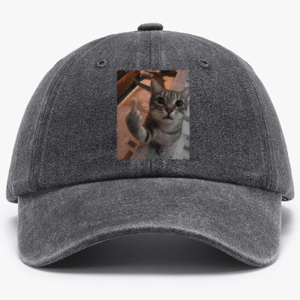 Cat's Unapologetic Vintage Salute Washed Baseball Cap