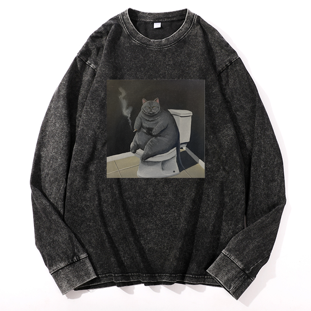 Smokin’ Solitude Retro Washed Long Sleeve T-Shirt