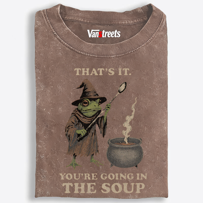 Witchy Frog Soup Threat Retro Washed T-Shirt | 100% Cotton | Streetwear Essential