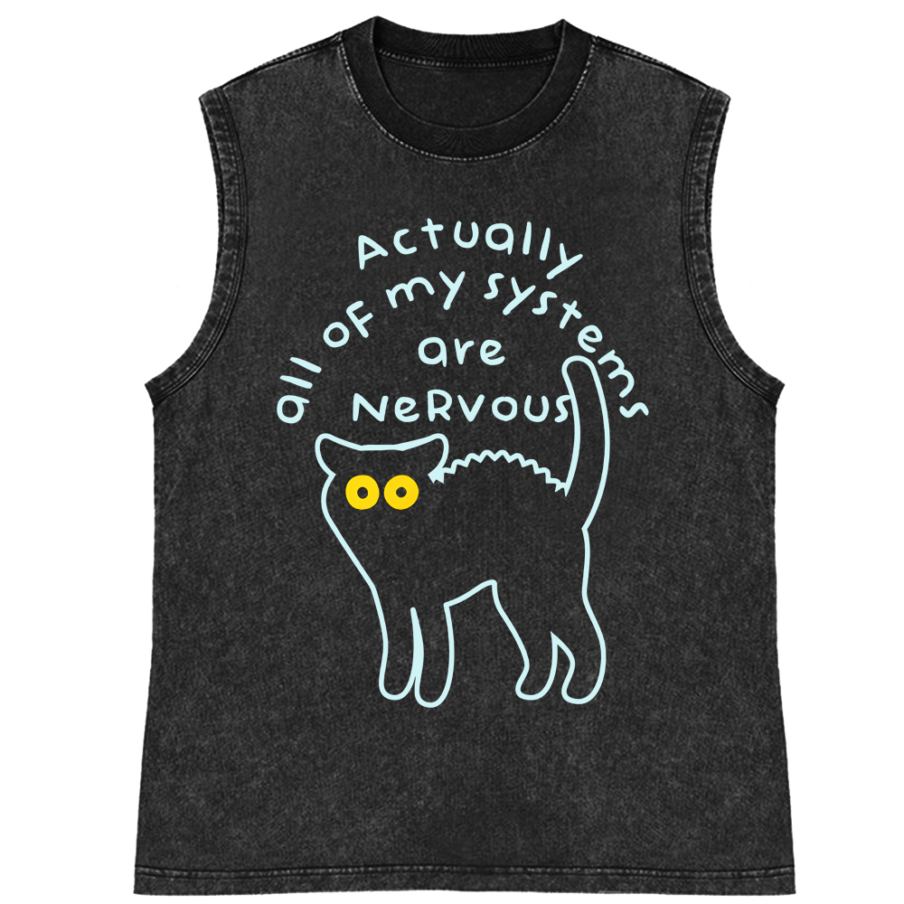 All of My Systems Are Nervous Retro Washed Tank Top