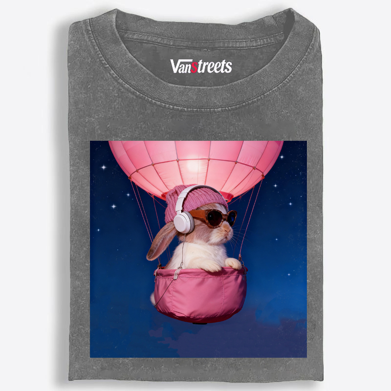Bunny The Rabbit Retro Washed T-Shirt | 100% Cotton | Streetwear Essential