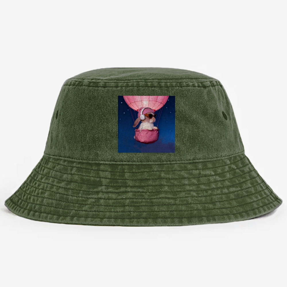 Bunny The Rabbit Retro Vintage Washed Bucket Hat