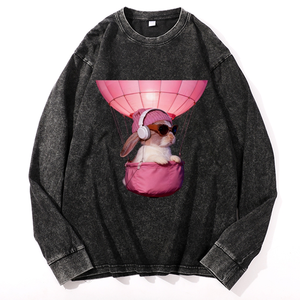 Bunny The Rabbit Retro Washed Long Sleeve T-Shirt