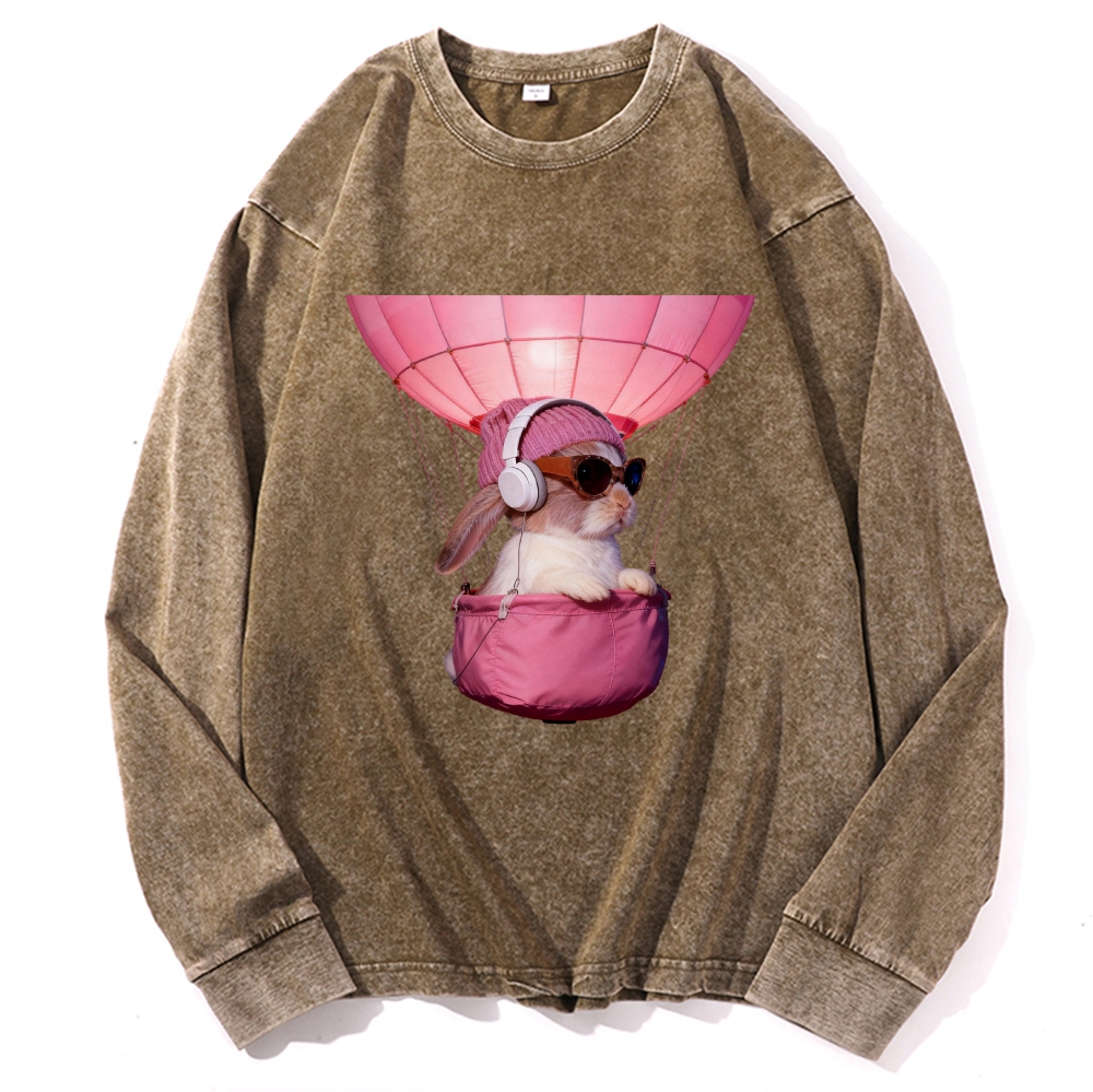 Bunny The Rabbit Retro Washed Long Sleeve T-Shirt
