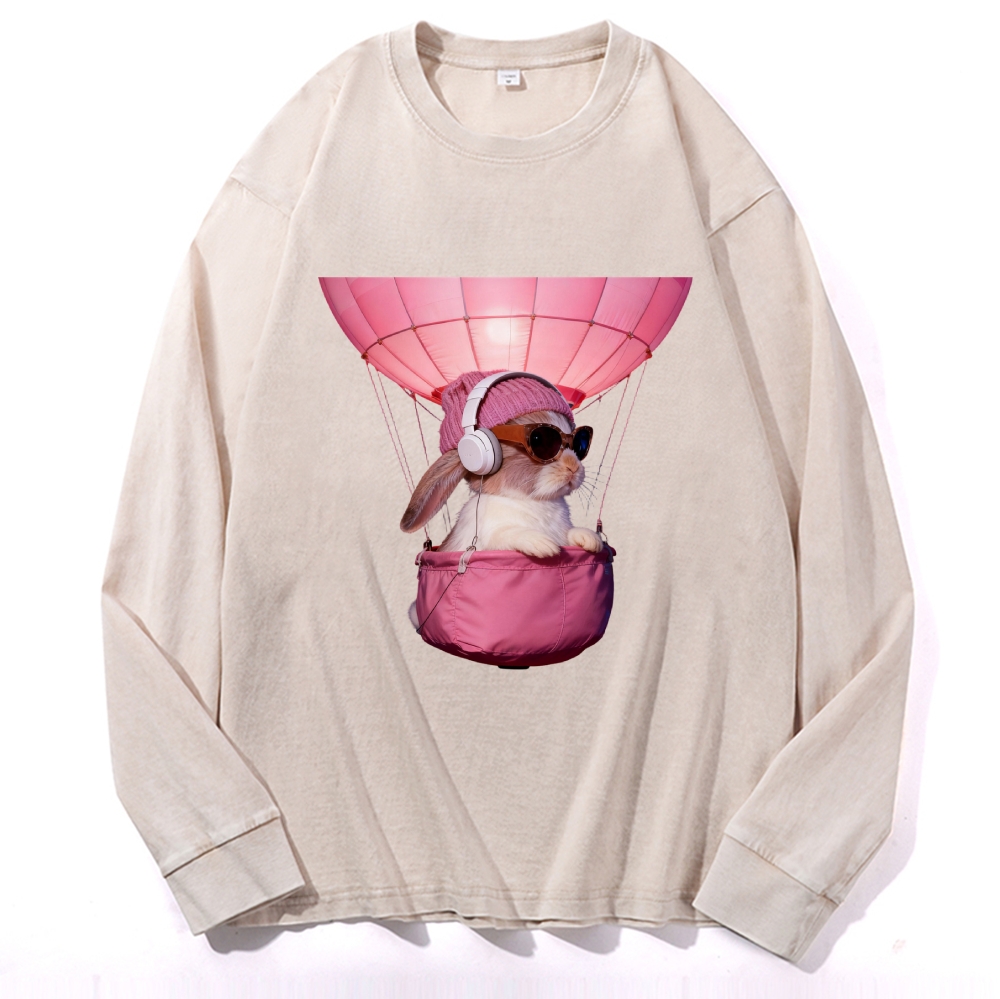 Bunny The Rabbit Retro Washed Long Sleeve T-Shirt