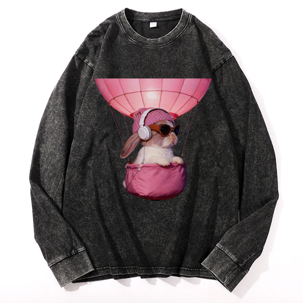 Bunny The Rabbit Retro Washed Long Sleeve T-Shirt