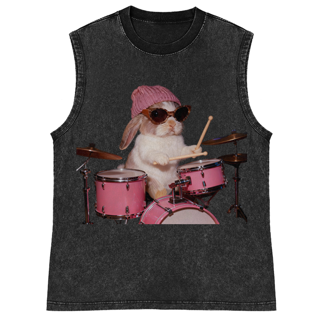 Bunny Rockin' Bunny Retro Washed Tank Top