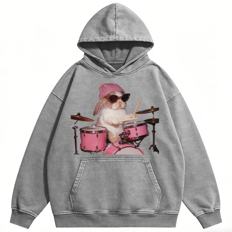 Bunny Rockin’ Bunny Retro Washed Hoodie