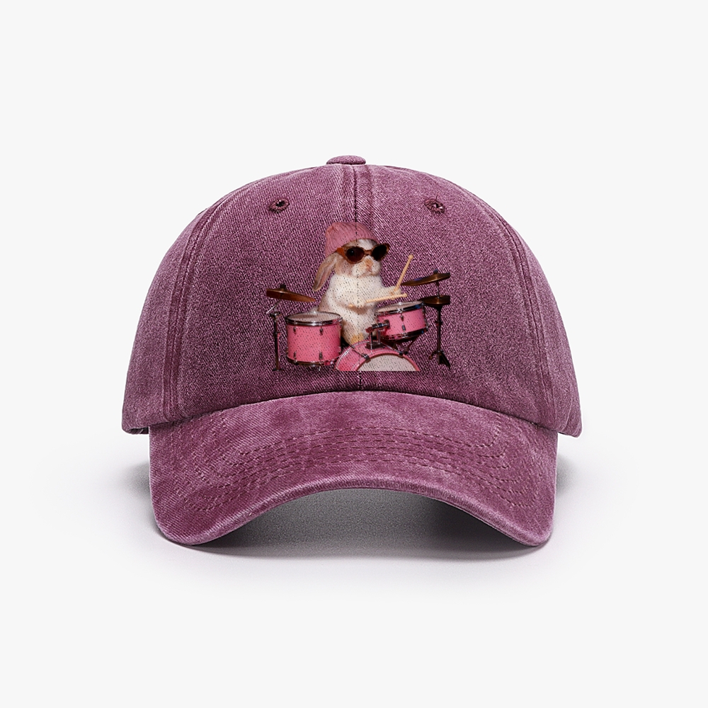 Bunny Rockin' Bunny Retro Washed Baseball Cap
