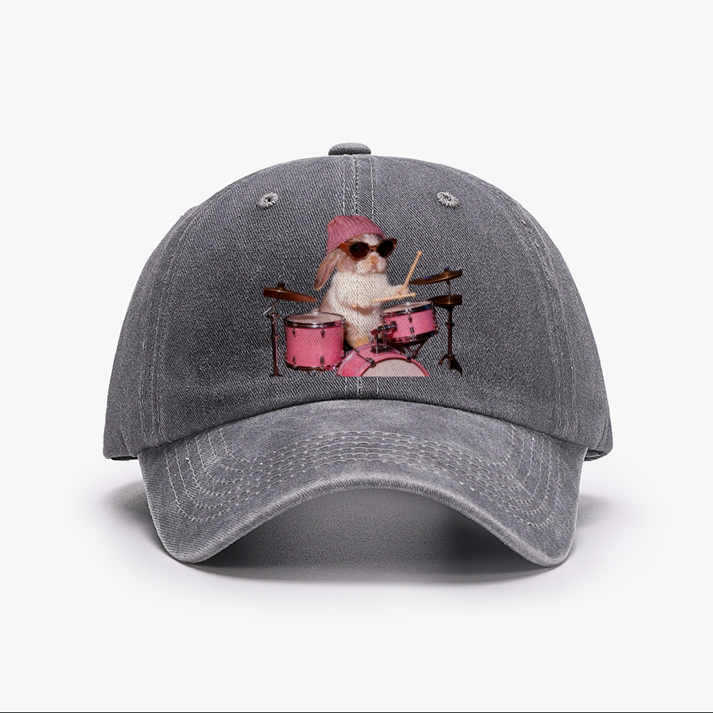 Bunny Rockin' Bunny Retro Washed Baseball Cap