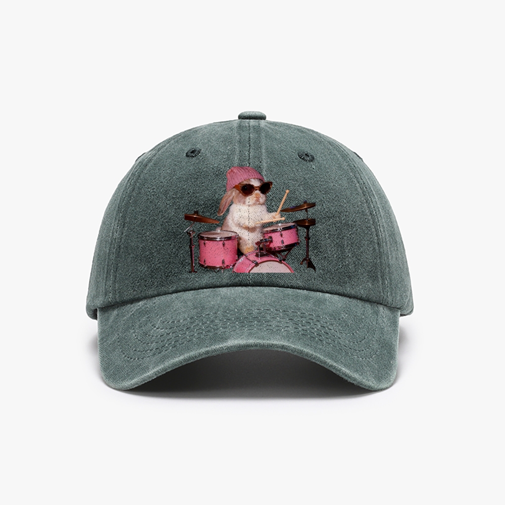Bunny Rockin' Bunny Retro Washed Baseball Cap