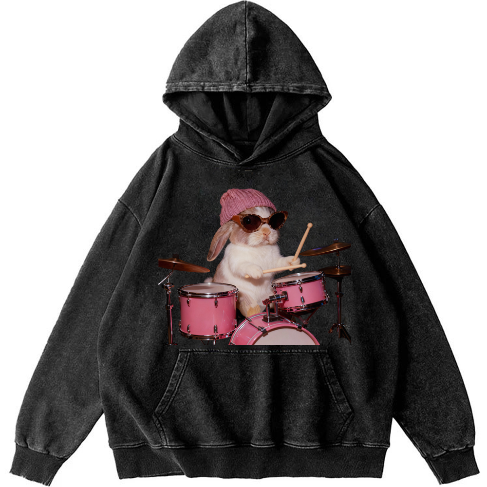 Bunny Rockin’ Bunny Retro Washed Hoodie