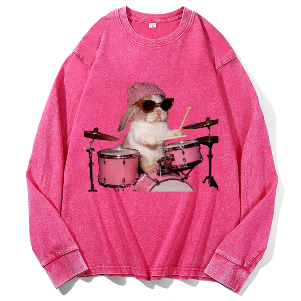 Bunny Rockin' Bunny Retro Washed Long Sleeve T-Shirt