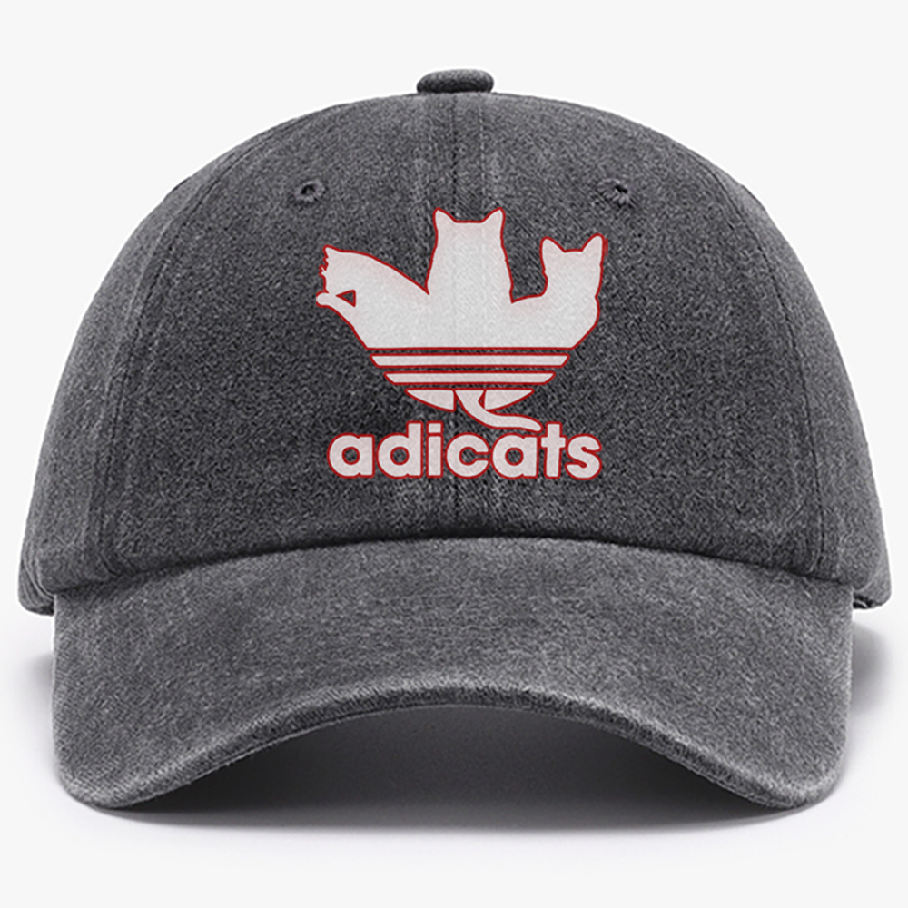 Adicats Three Cats Parody Retro Washed Baseball Cap
