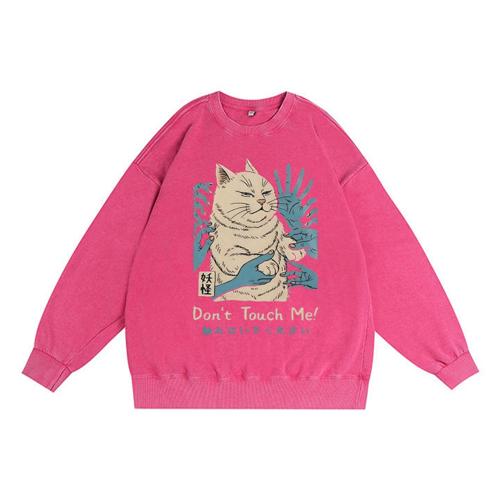 Personal Space Please - Grumpy Cat Retro Premium Washed Cotton Crewneck Sweatshirt