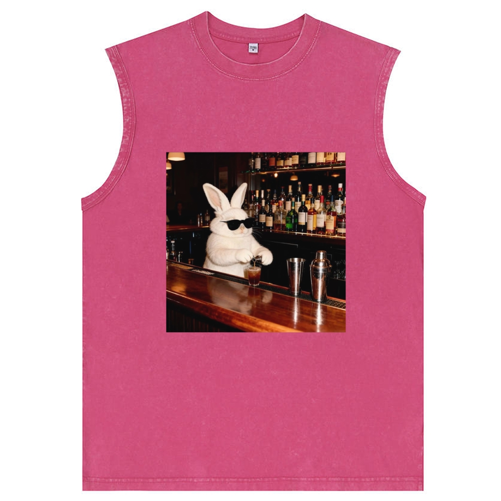 Bartender Bunny Retro Washed Tank Top