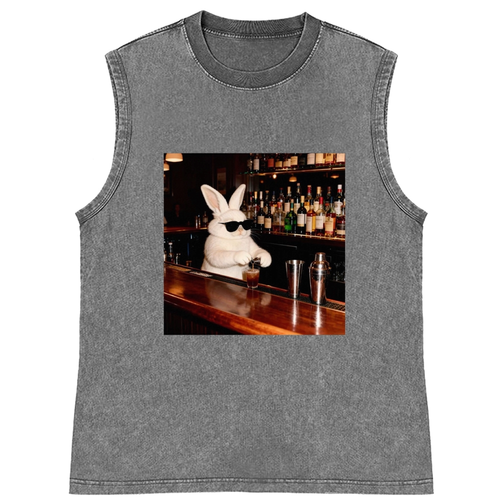 Bartender Bunny Retro Washed Tank Top