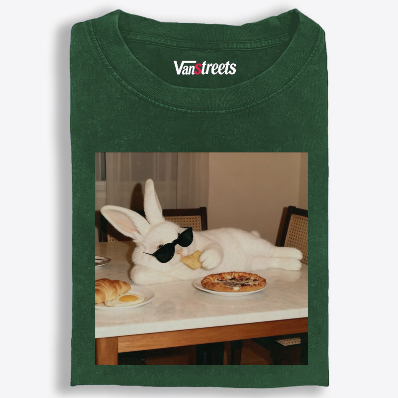 Bunny Boss · Brunch Mode Retro Washed T-Shirt | 100% Cotton | Streetwear Essential