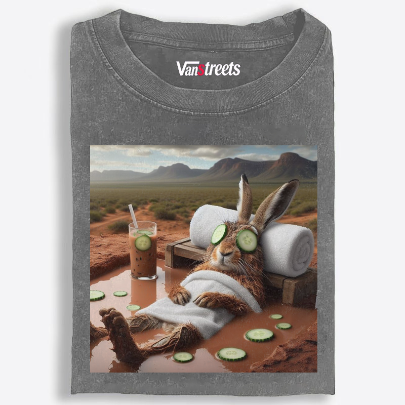 Desert Spa · Bunny Mode: Relaxed Retro Washed T-Shirt | 100% Cotton | Streetwear Essential