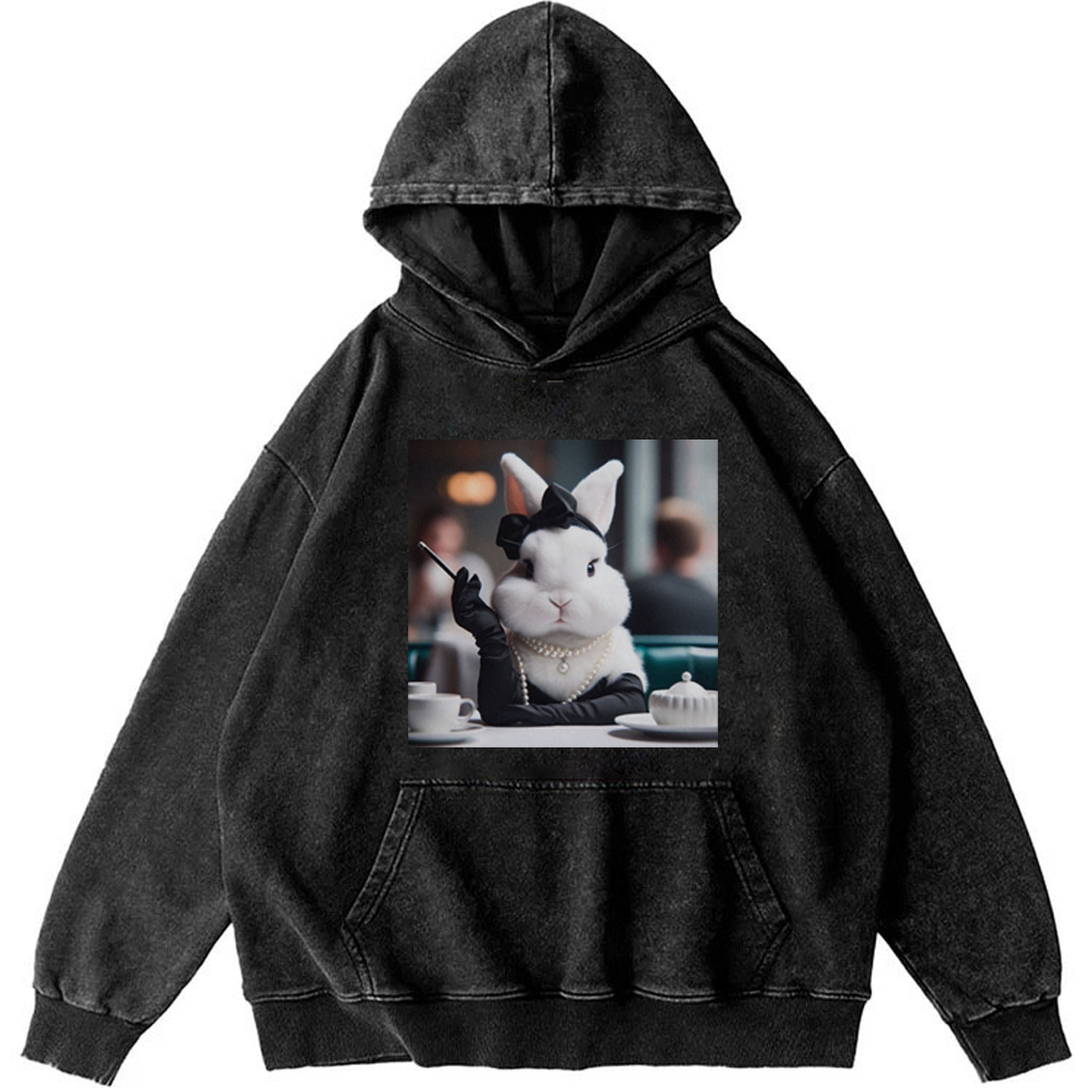 Pearl Bunny · Tea Break Retro Washed Hoodie
