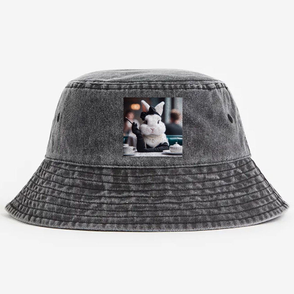 Pearl Bunny · Tea Break Retro Vintage Washed Bucket Hat