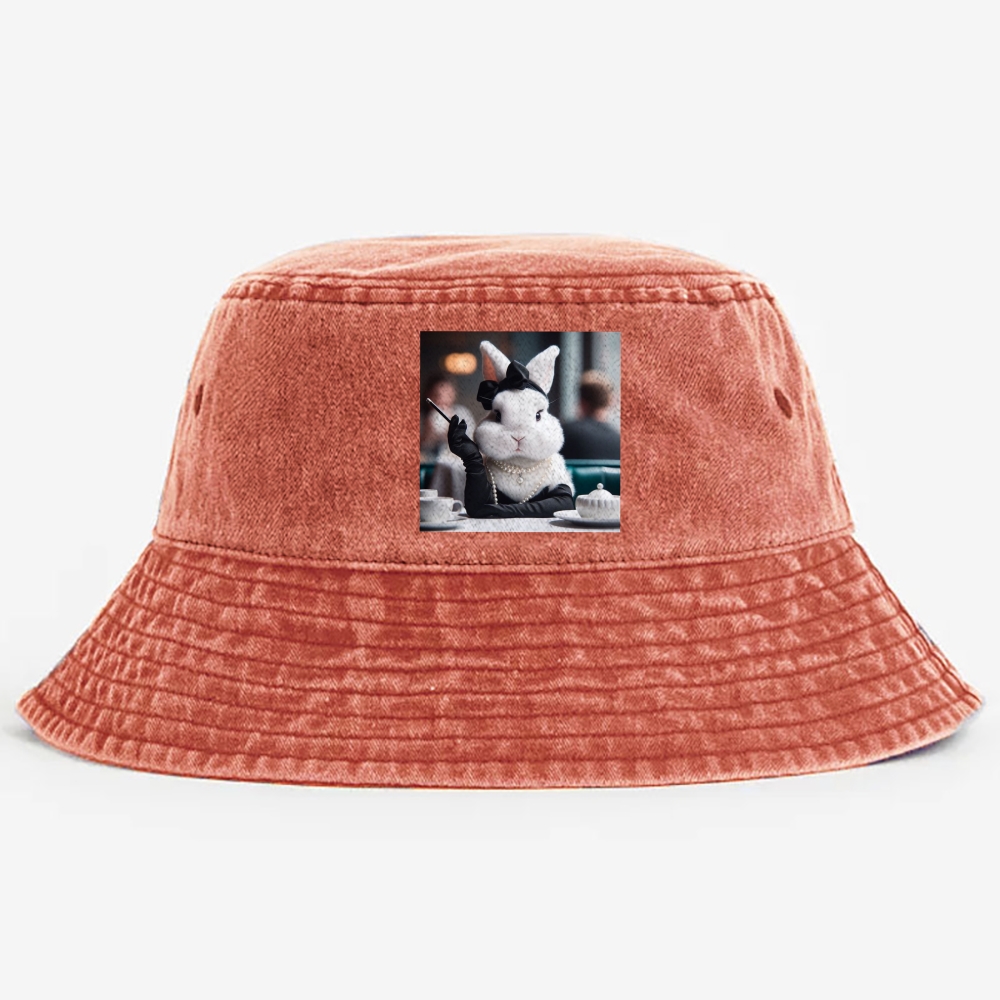 Pearl Bunny · Tea Break Retro Vintage Washed Bucket Hat
