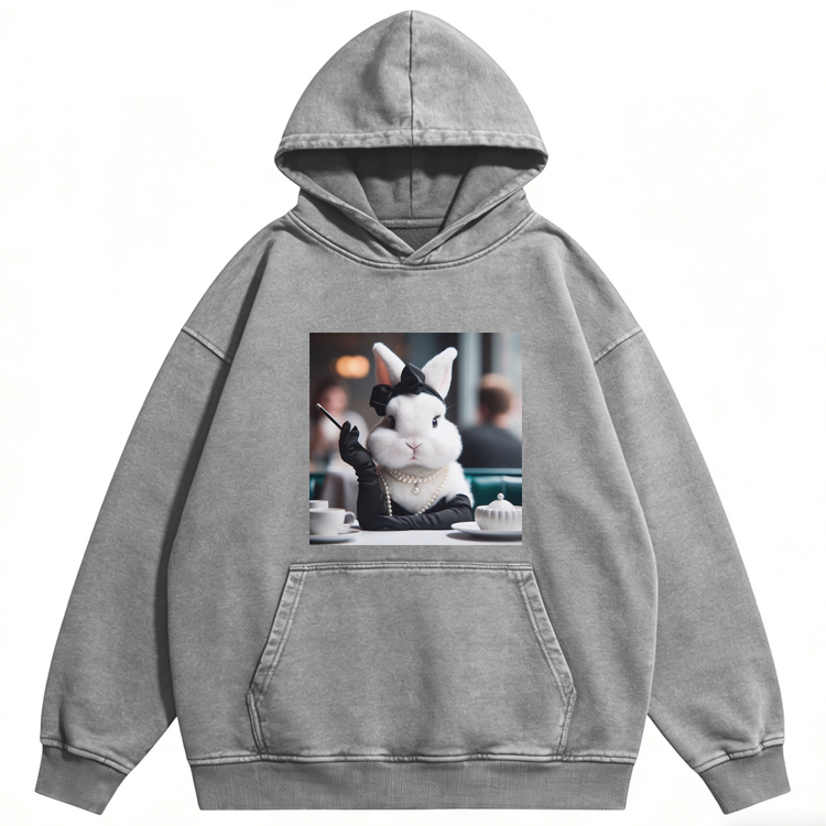 Pearl Bunny · Tea Break Retro Washed Hoodie