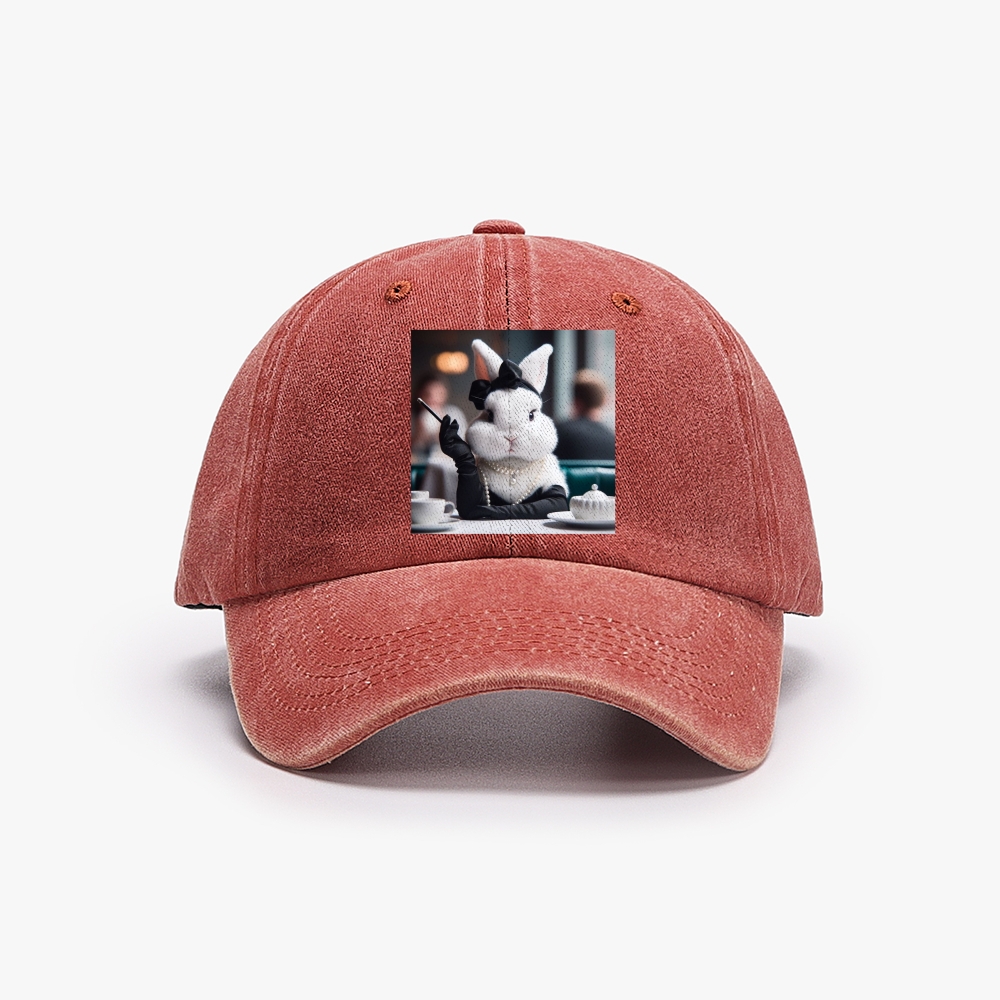 Pearl Bunny · Tea Break Retro Washed Baseball Cap