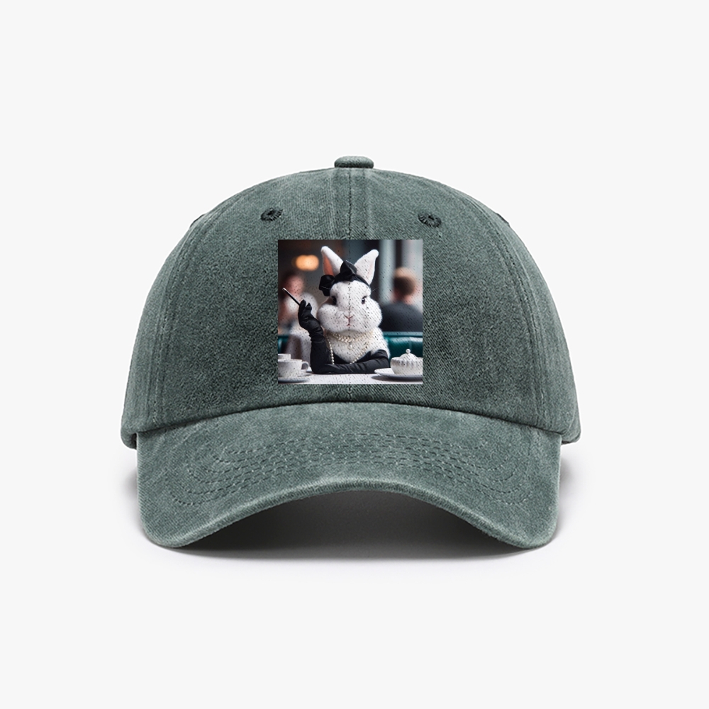 Pearl Bunny · Tea Break Retro Washed Baseball Cap