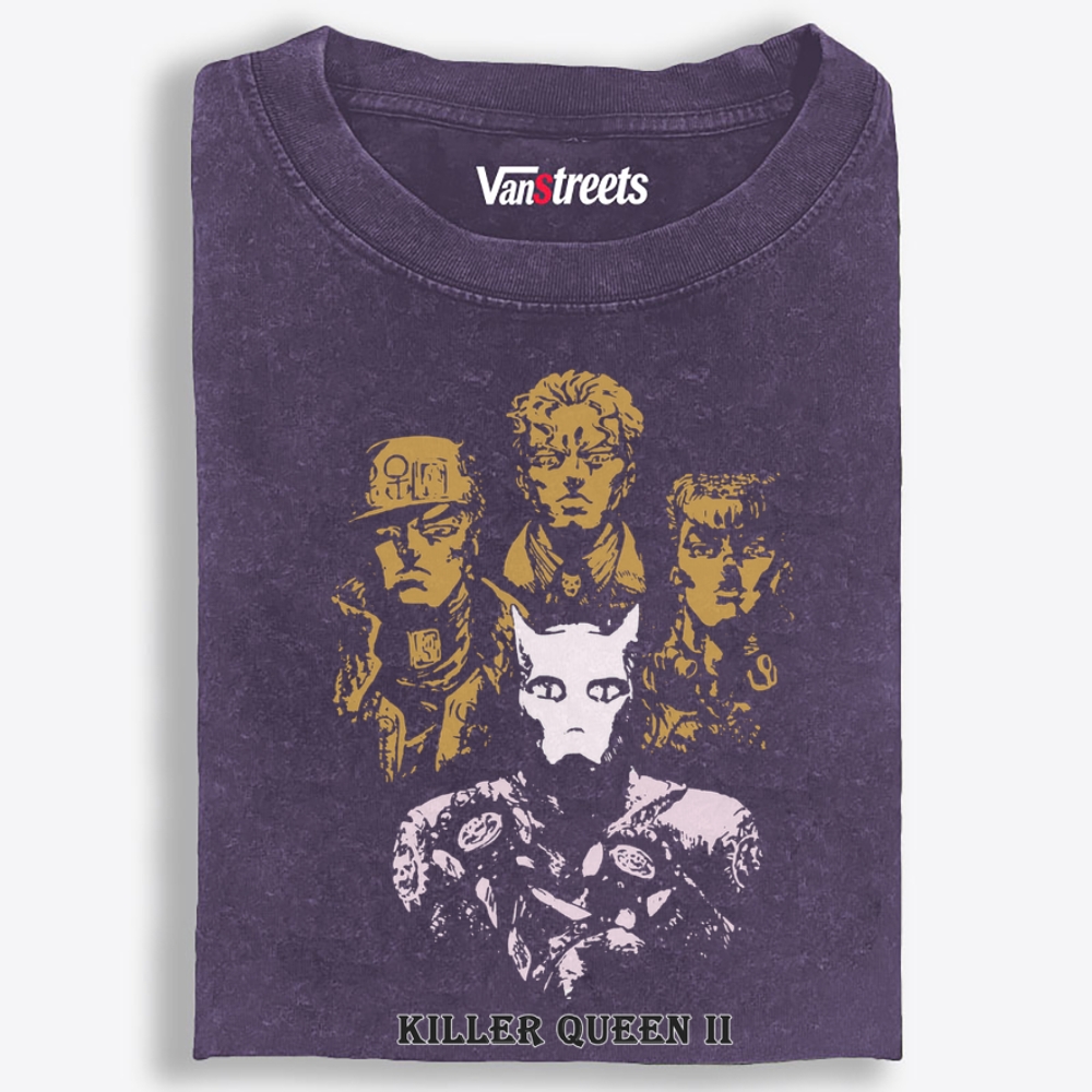 Jojo's Bizarre Adventure Killer Queen II Retro Washed T-Shirt | 100% Cotton | Streetwear Essential