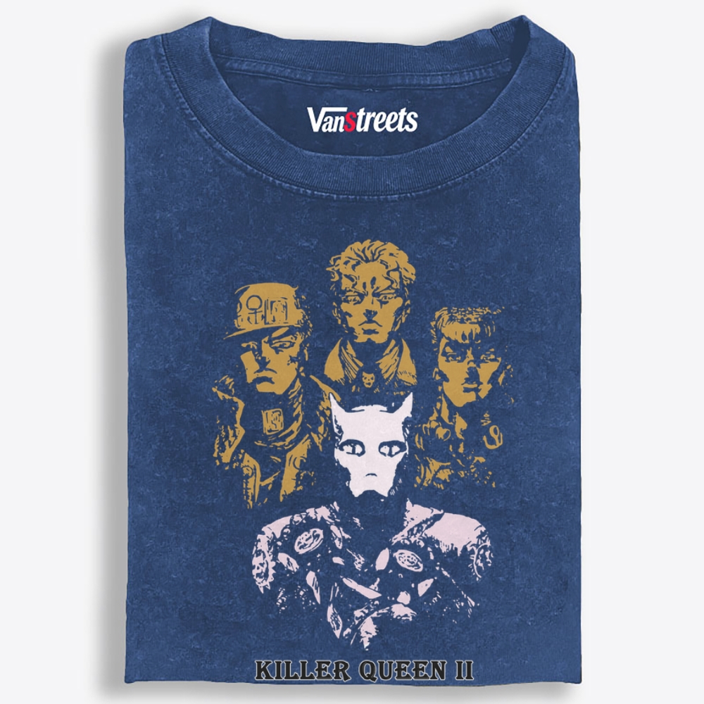 Jojo's Bizarre Adventure Killer Queen II Retro Washed T-Shirt | 100% Cotton | Streetwear Essential