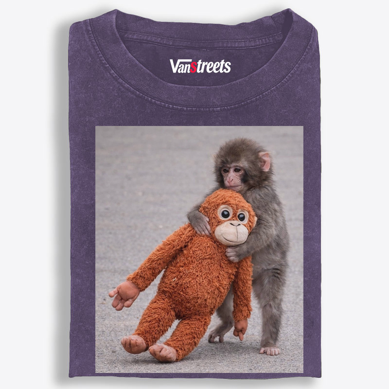 Punch-kun Monkey Meme Graphic Retro Washed T-Shirt | 100% Cotton | Streetwear Essential
