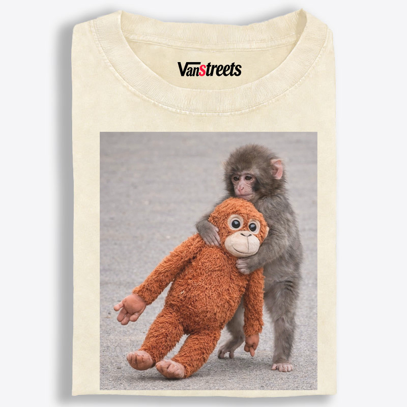 Punch-kun Monkey Meme Graphic Retro Washed T-Shirt | 100% Cotton | Streetwear Essential