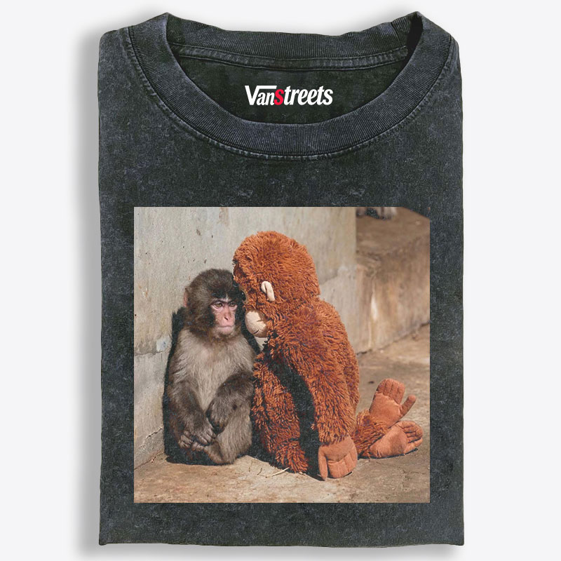 Punch-kun Monkey Meme Graphic Retro Washed T-Shirt | 100% Cotton | Streetwear Essential