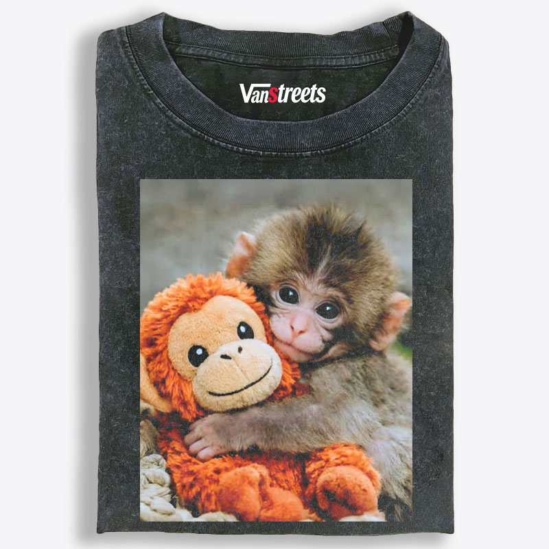Punch-kun Monkey Meme Graphic Retro Washed T-Shirt | 100% Cotton | Streetwear Essential