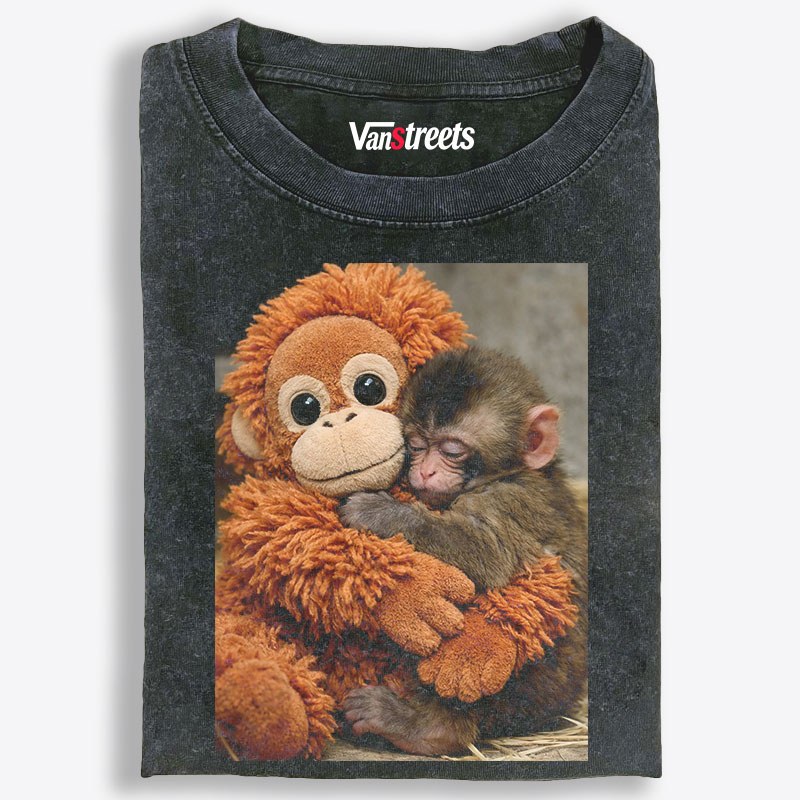 Punch-kun Monkey Meme Graphic Retro Washed T-Shirt | 100% Cotton | Streetwear Essential