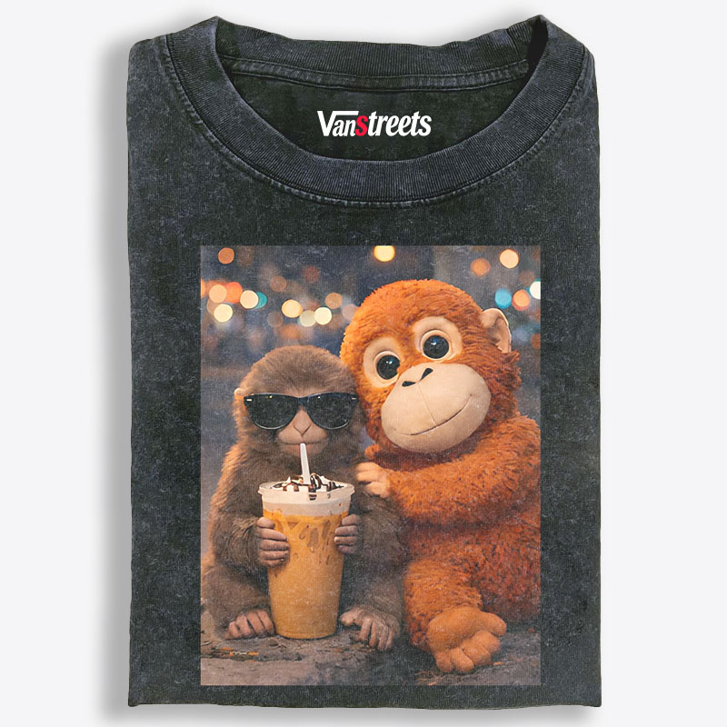 Punch-kun Monkey Meme Graphic Retro Washed T-Shirt | 100% Cotton | Streetwear Essential