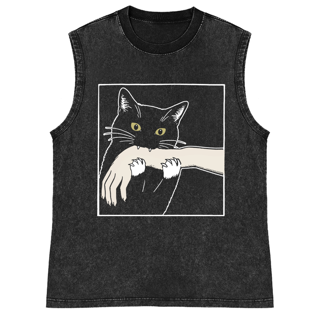 Cat Retro Washed Tank Top