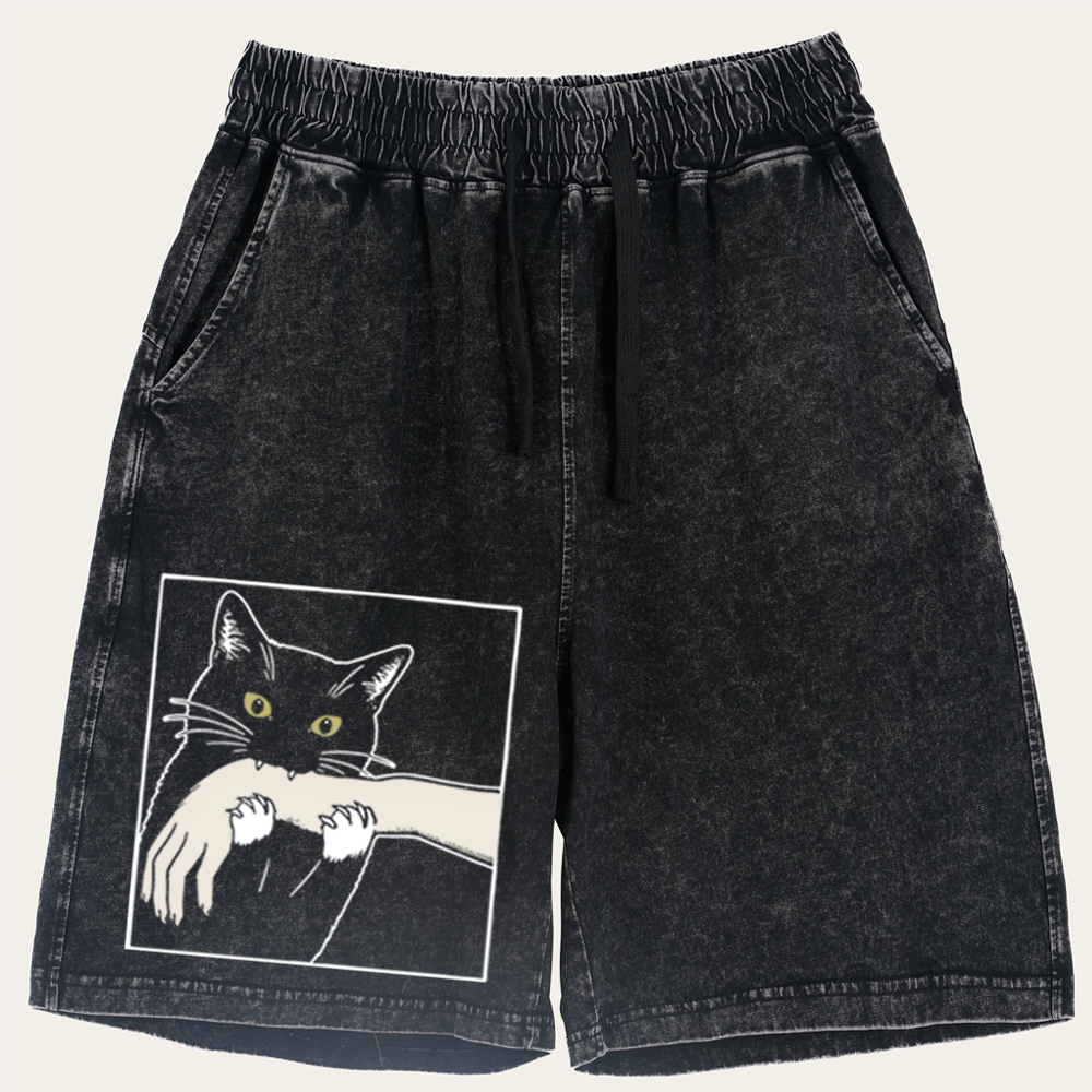 Cat Retro Washed Shorts