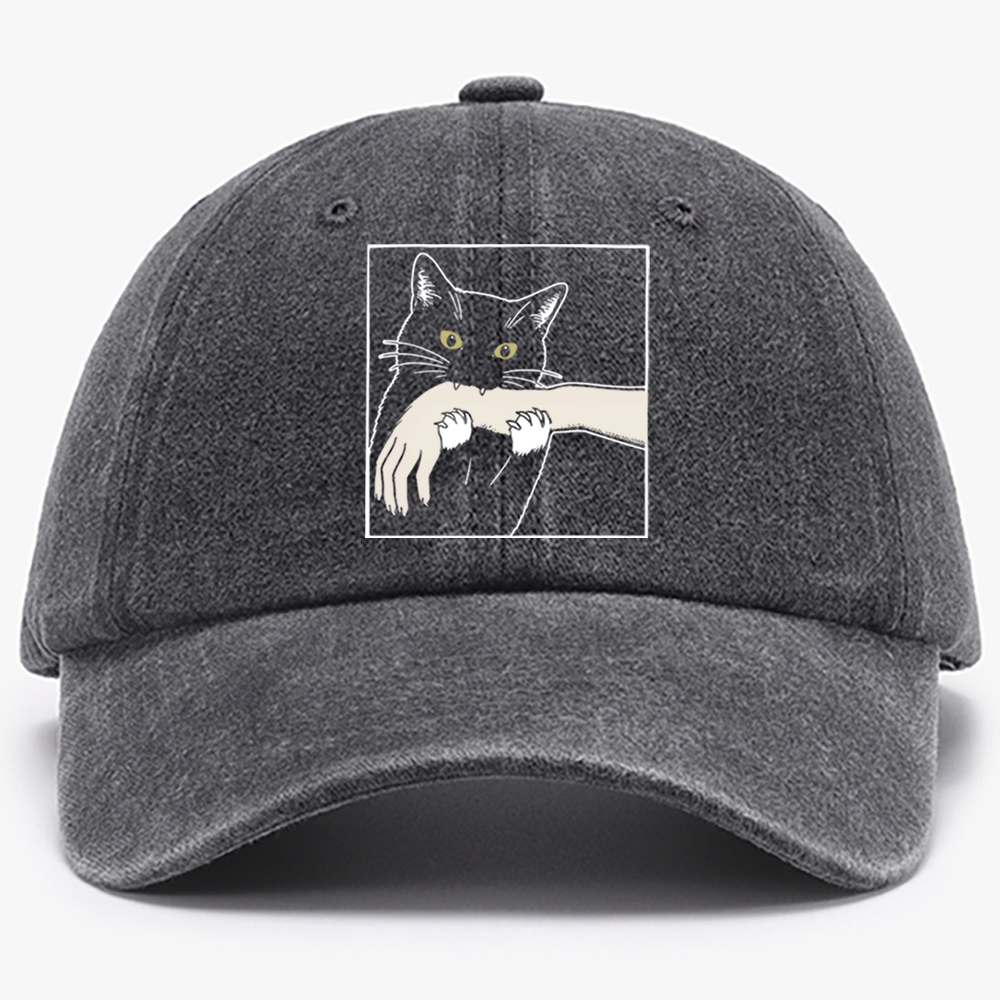 Cat Retro Washed Baseball Cap