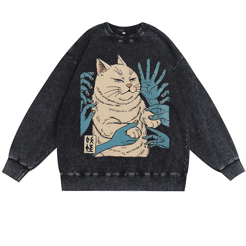 Personal Space Please - Grumpy Cat Retro Premium Washed Cotton Crewneck Sweatshirt