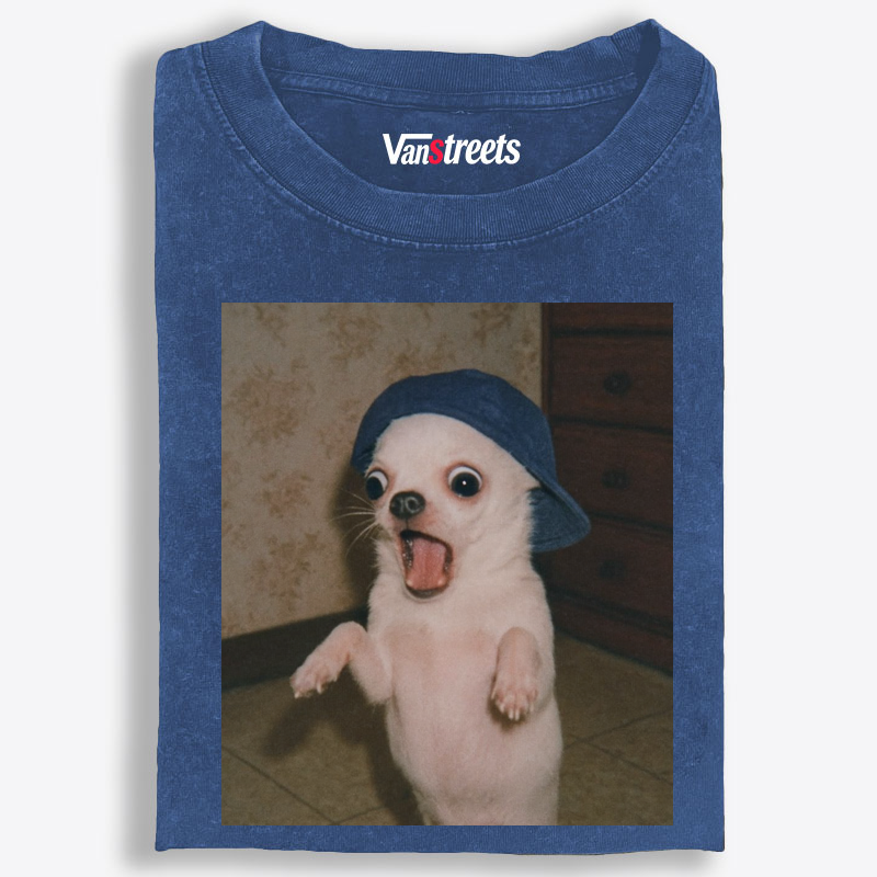 Surprised Chihuahua Meme Retro Washed T-Shirt | 100% Cotton | Streetwear Essential