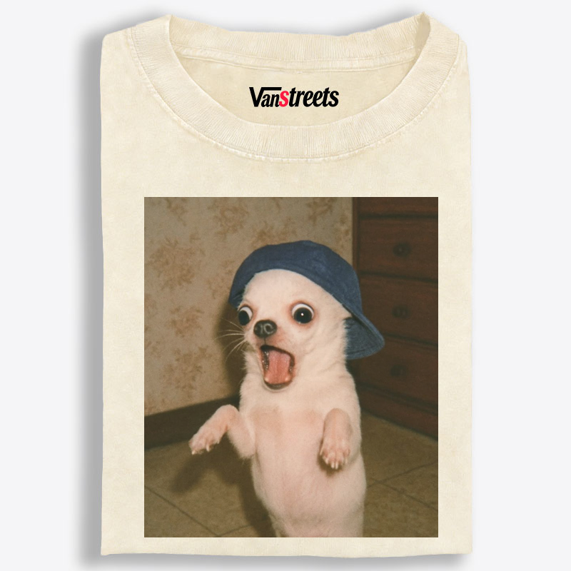 Surprised Chihuahua Meme Retro Washed T-Shirt | 100% Cotton | Streetwear Essential