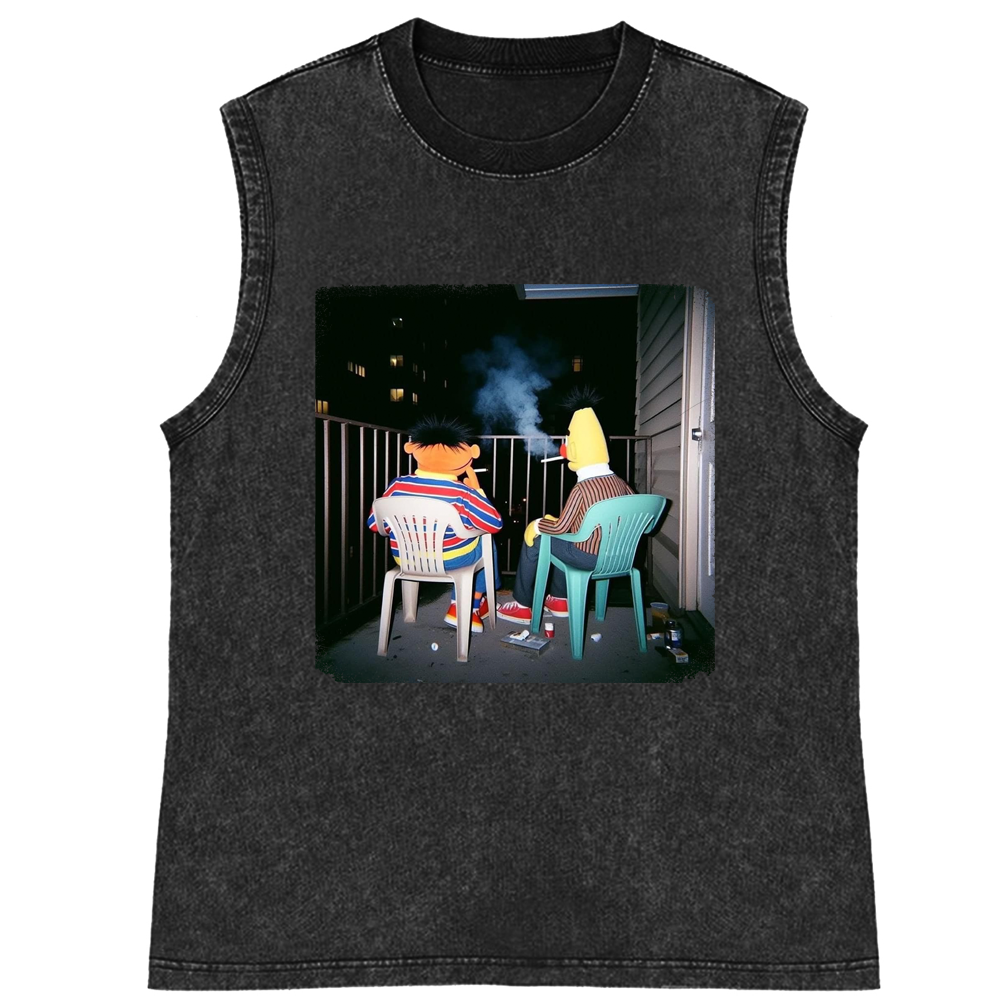 Balcony Night Bros Retro Washed Tank Top