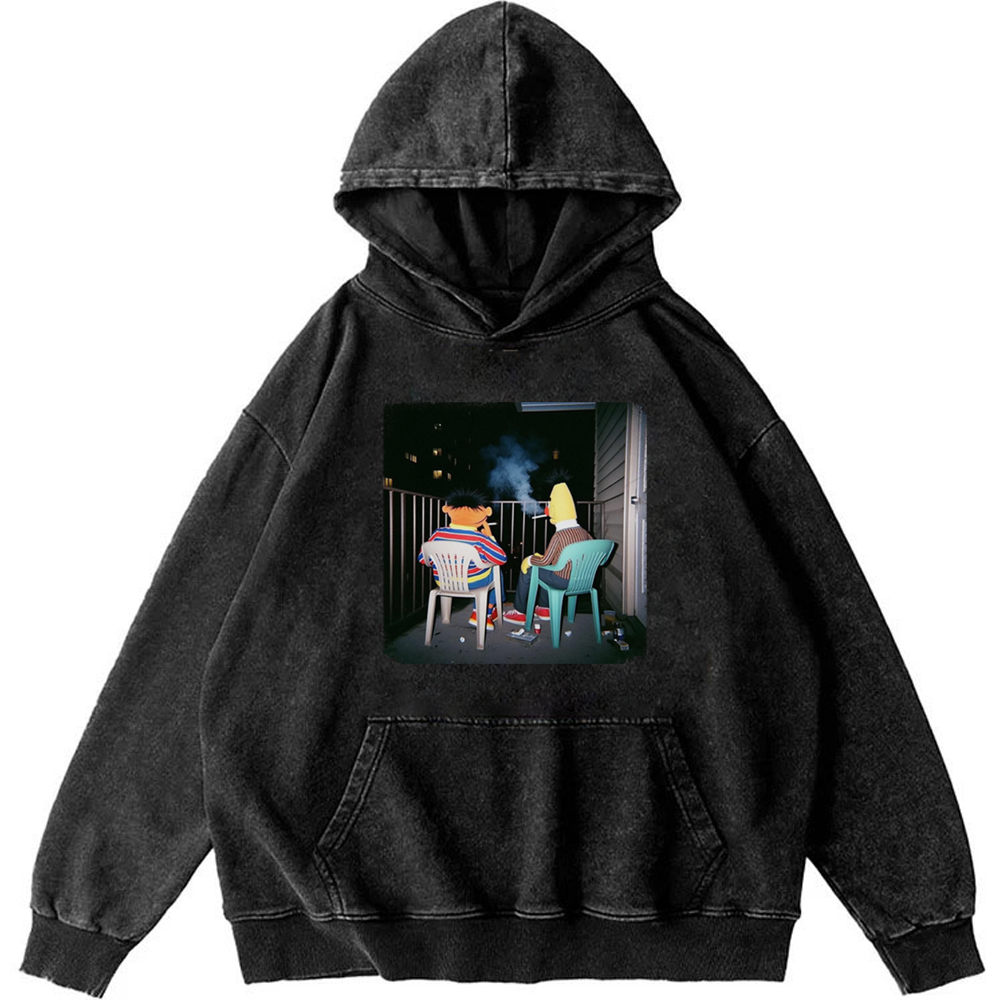 Balcony Night Bros Retro Washed Hoodie